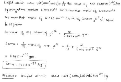 Atomic Mass Unit To Kg