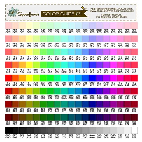 Color Guide Swatch 171 Colors Hex Codes Spoonflower Color Guide Swatch 171 Colors Hex Codes Spoonflower