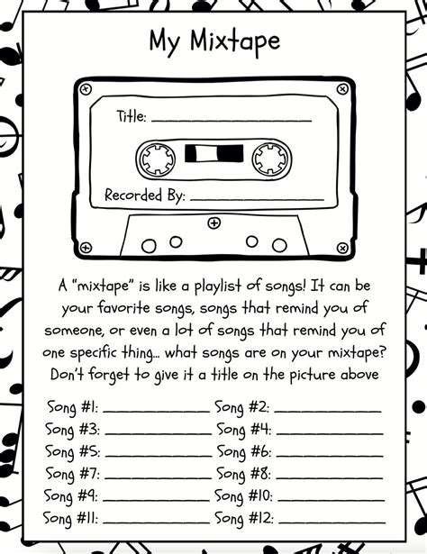 My Mix Tape Worksheet Education Com Music Therapy Activities My Mix Tape Worksheet Education Com Music Therapy Activities